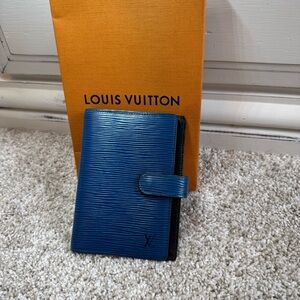 Louis Vuitton Blue Epi Agenda Notebook Cover With Box